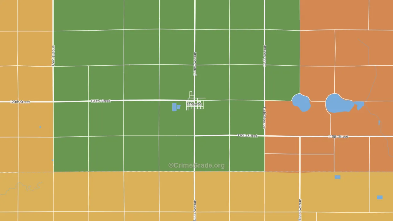 Kanawha, IA Map of Burglary Rates