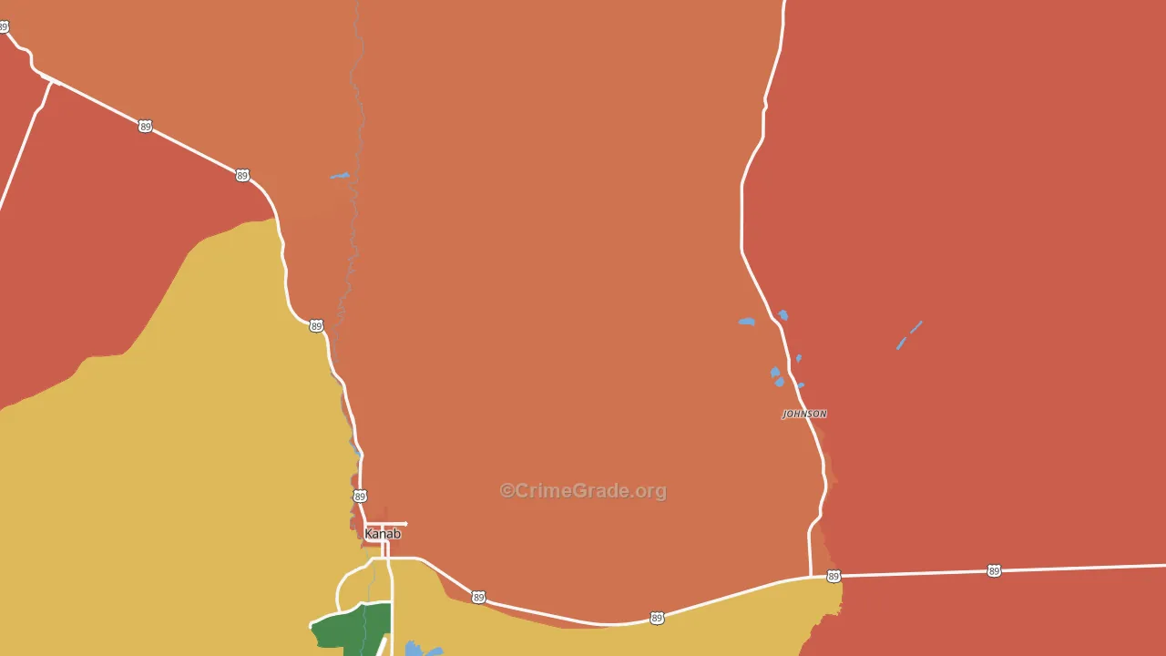 Kane County, UT Map of Burglary Rates