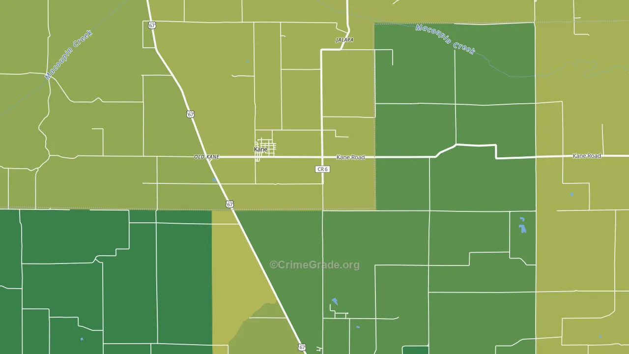 Kane, IL Map of Burglary Rates