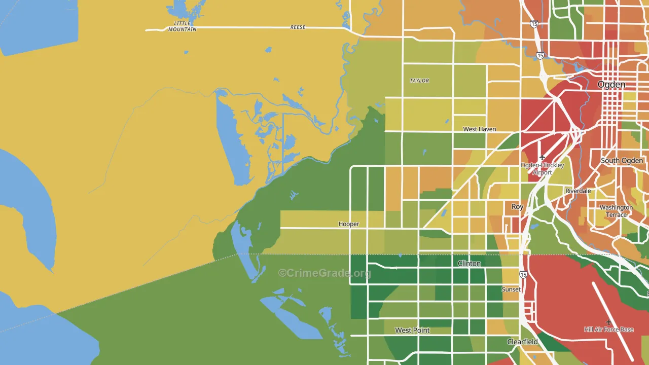 Kanesville, UT Map of Burglary Rates