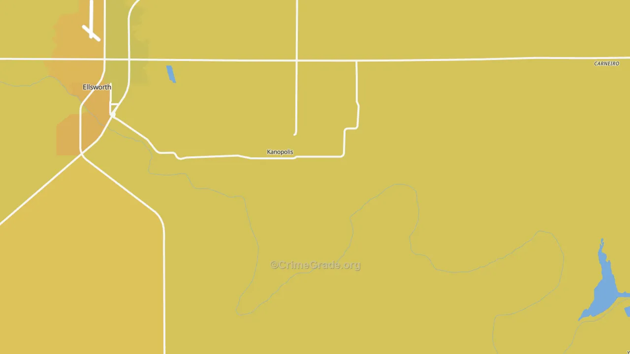 Kanopolis, KS Map of Burglary Rates