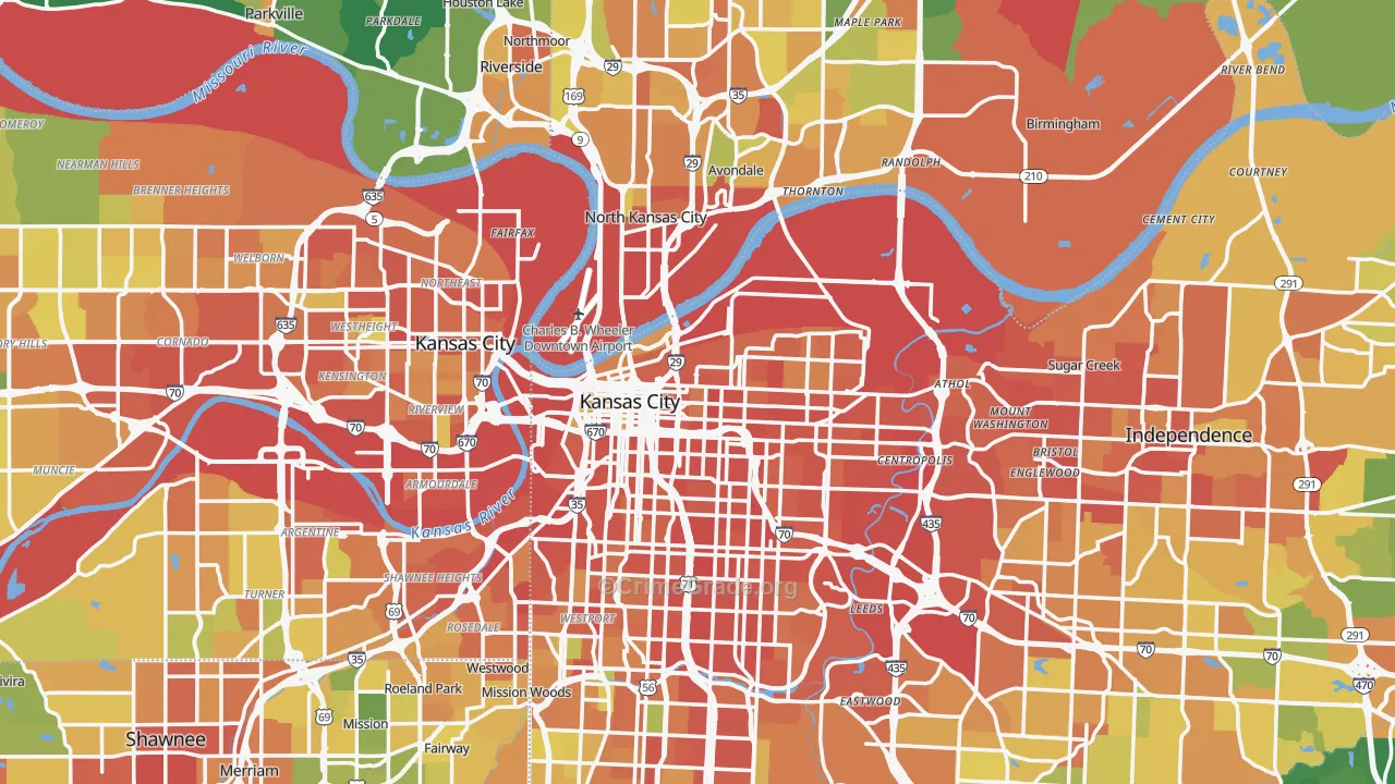 Kansas City, MO Map of Burglary Rates