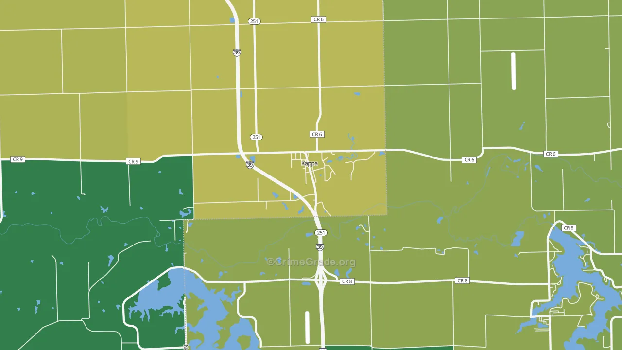 Kappa, IL Map of Burglary Rates