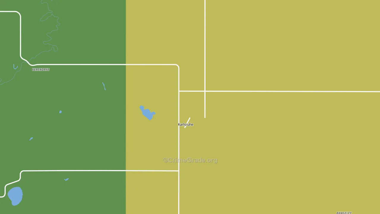 Karlsruhe, ND Map of Burglary Rates