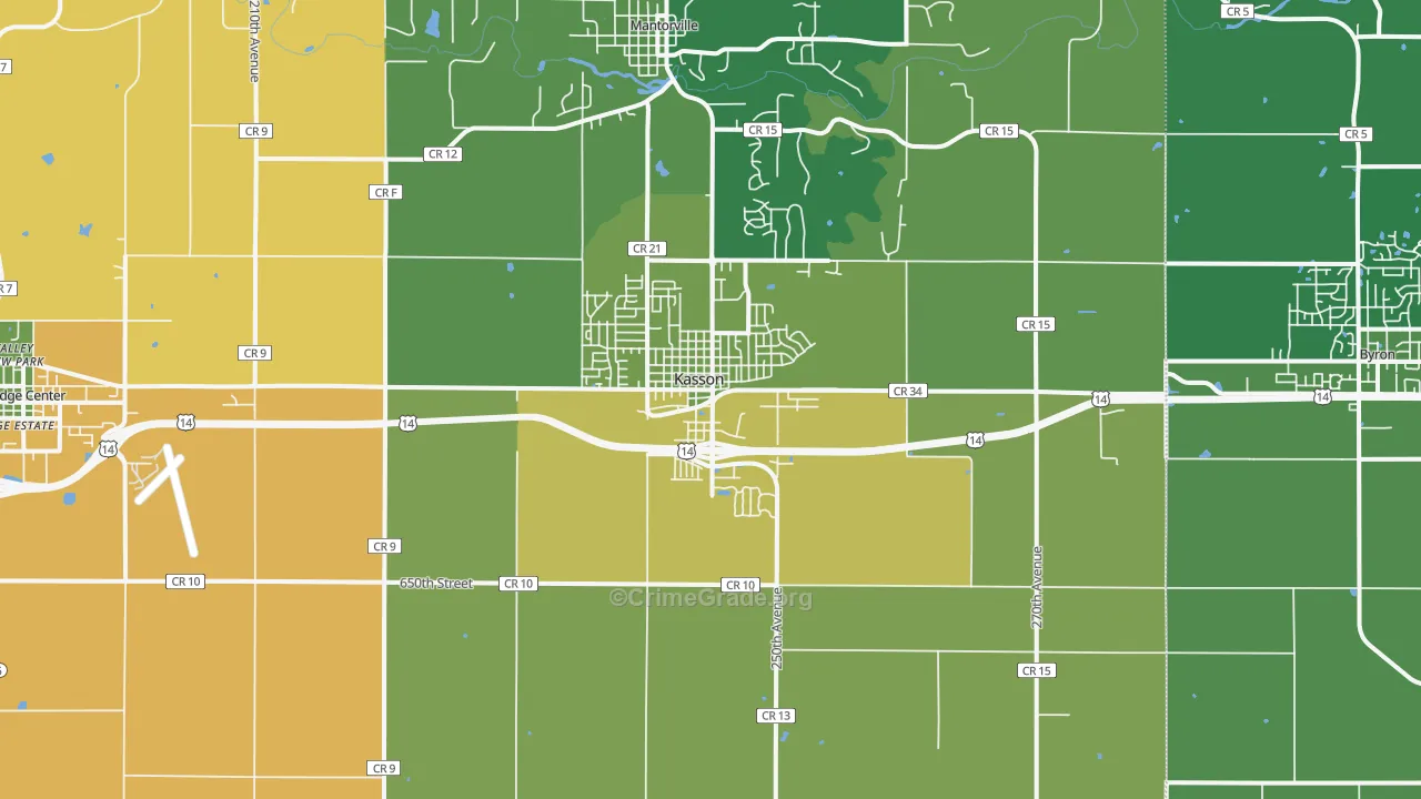 Kasson, MN Map of Burglary Rates