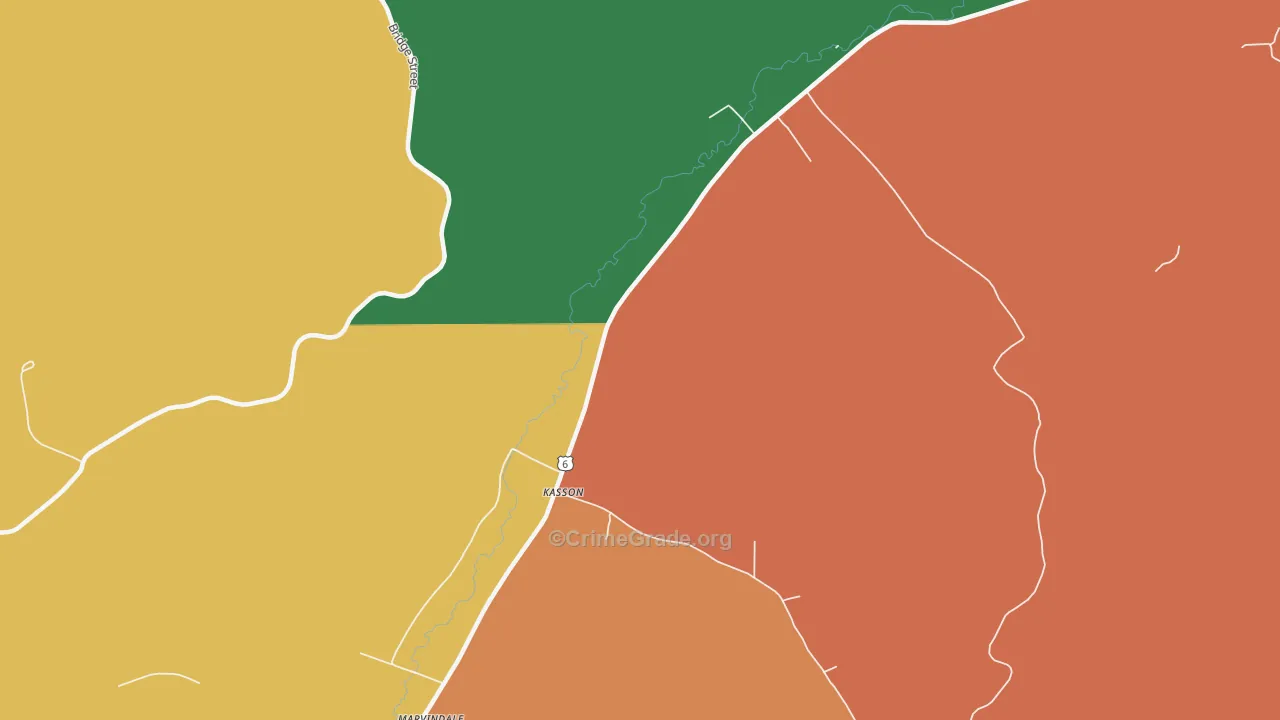 Kasson, PA Map of Burglary Rates