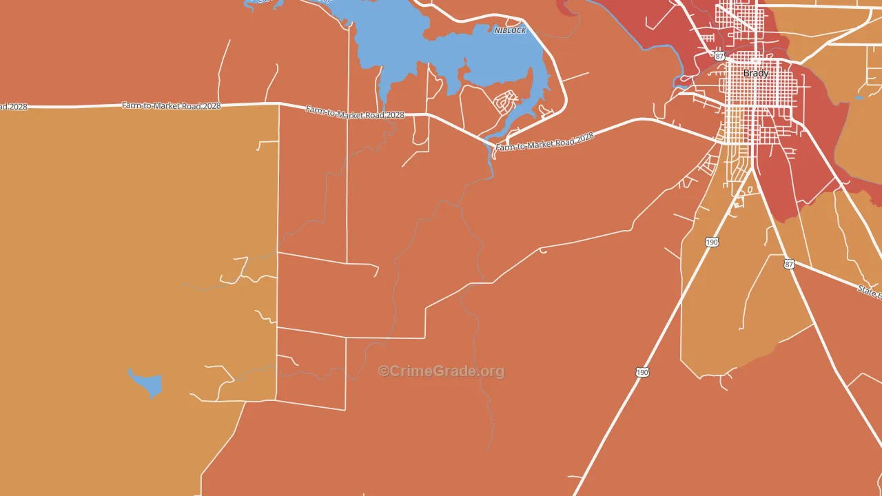 Katemcy, TX Map of Burglary Rates