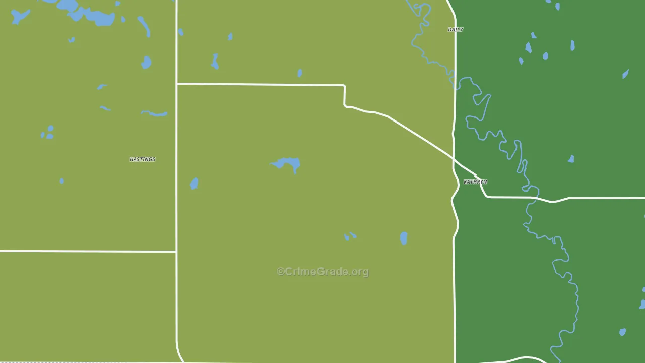 Kathryn, ND Map of Burglary Rates
