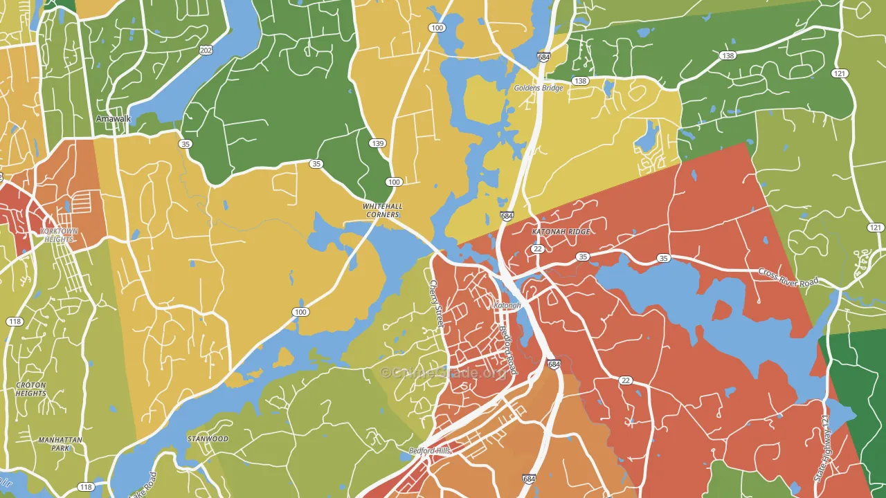 Katonah, NY Map of Burglary Rates