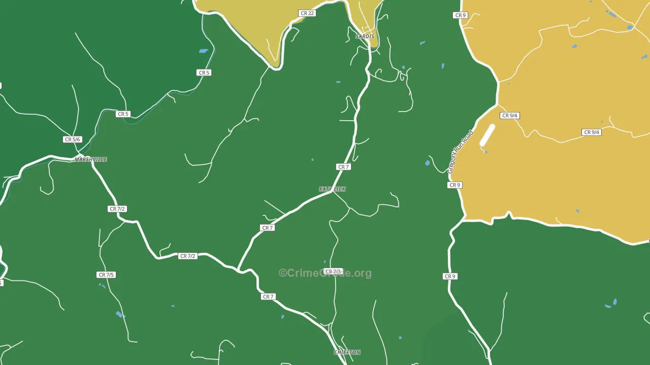 Katy Lick, WV Map of Burglary Rates