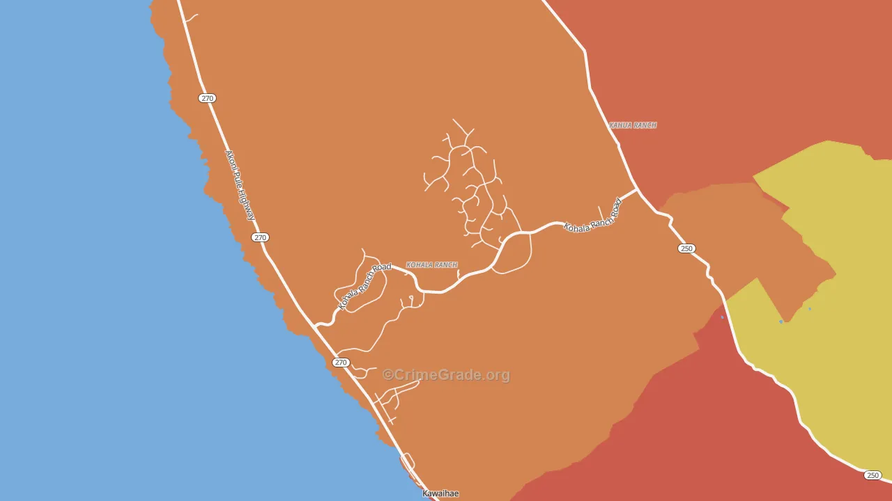 Kawaihae, HI Map of Burglary Rates