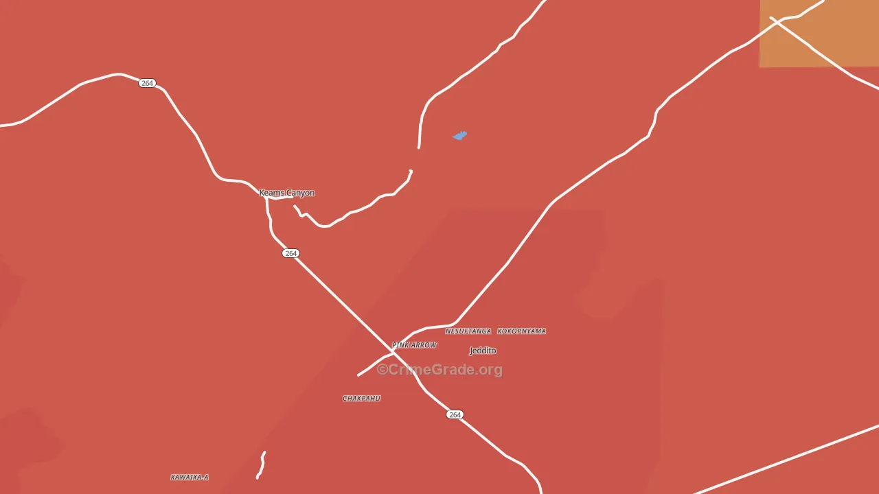 Keams Canyon, AZ Map of Burglary Rates