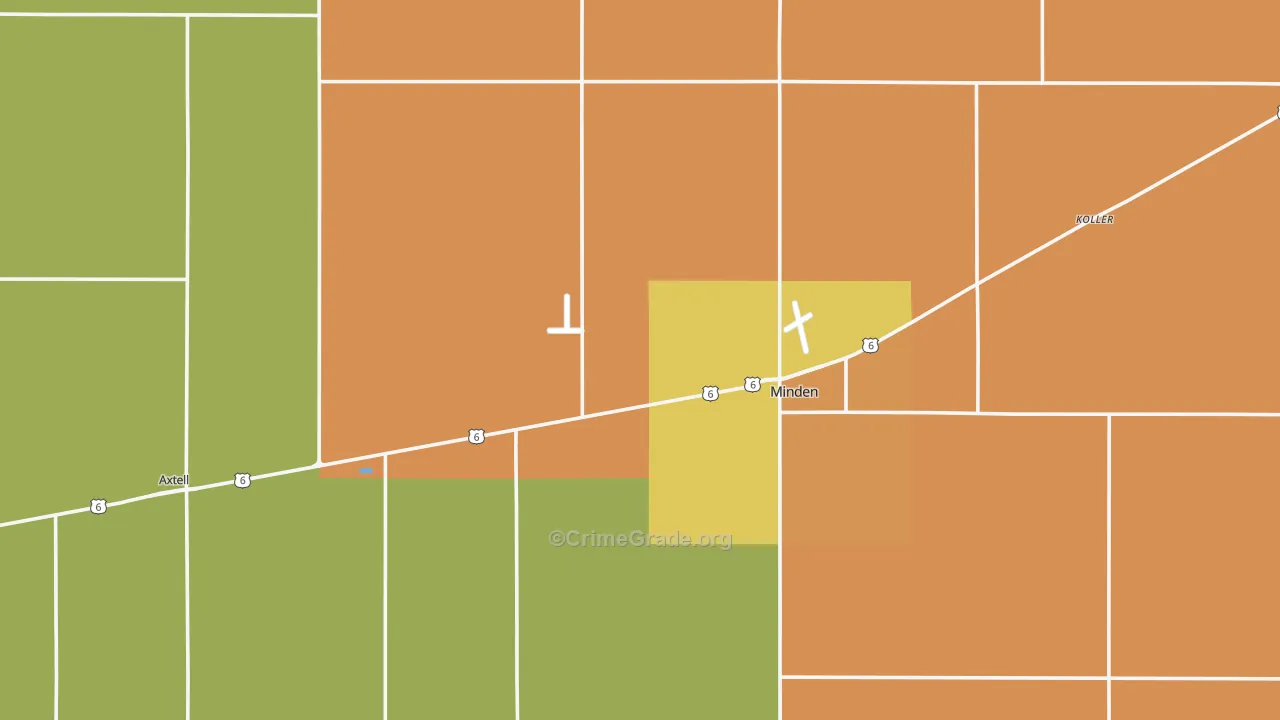 Kearney County, NE Map of Burglary Rates