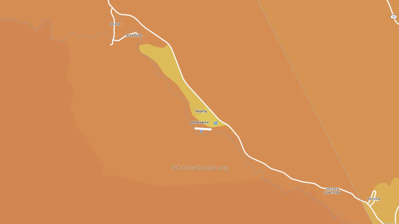 Kearny, AZ Map of Burglary Rates