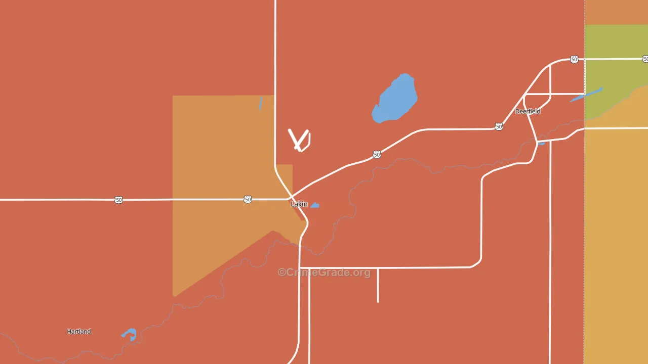 Kearny County, KS Map of Burglary Rates