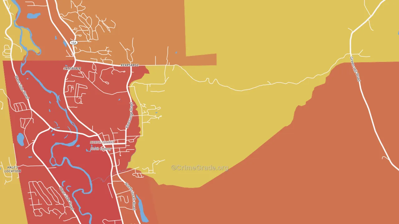 Kearsarge, NH Map of Burglary Rates