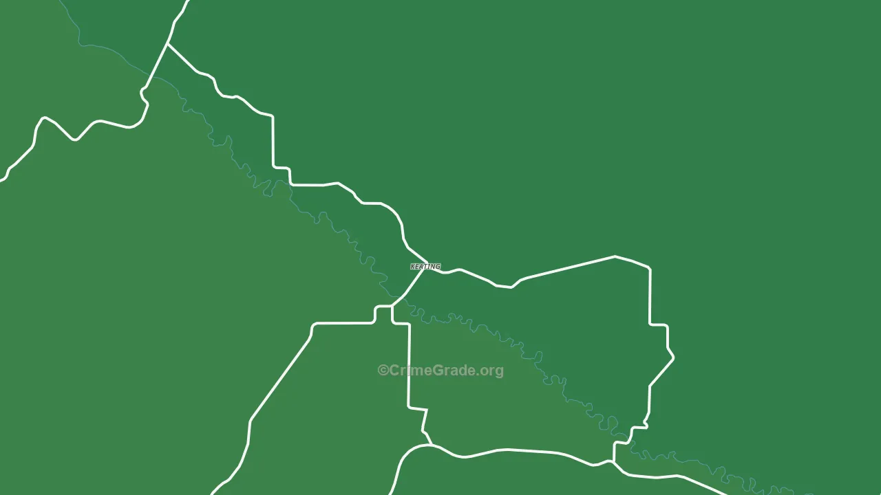Keating, OR Map of Burglary Rates
