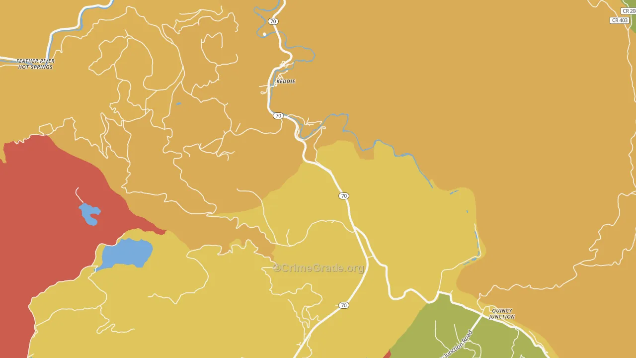 Keddie, CA Map of Burglary Rates