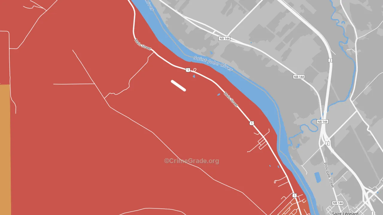 Keegan, ME Map of Burglary Rates