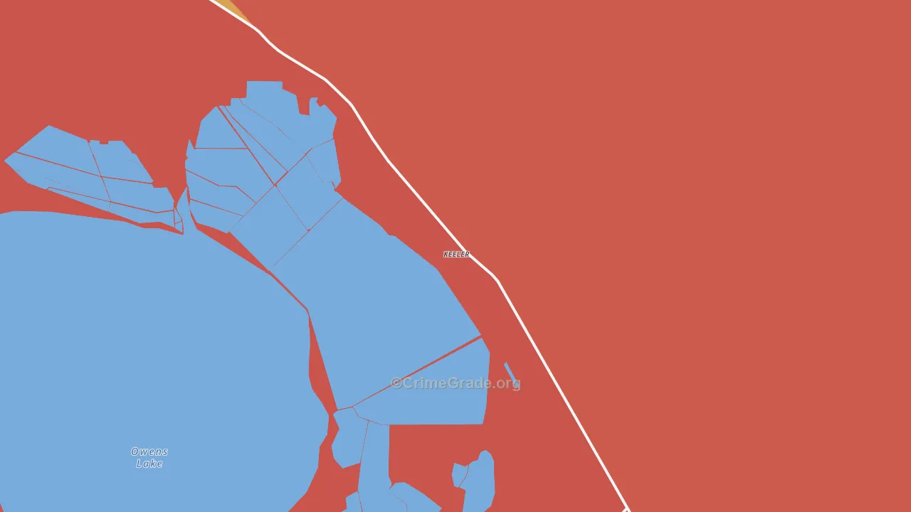 Keeler, CA Map of Burglary Rates