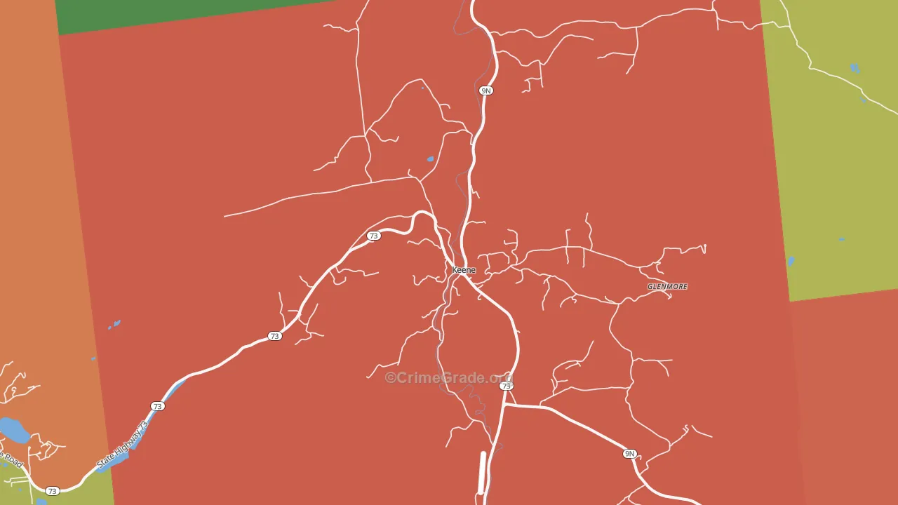 Keene, NY Map of Burglary Rates