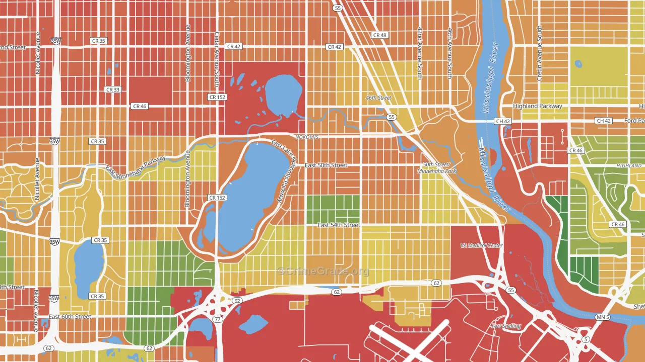 Keewaydin, Minneapolis, MN Map of Burglary Rates