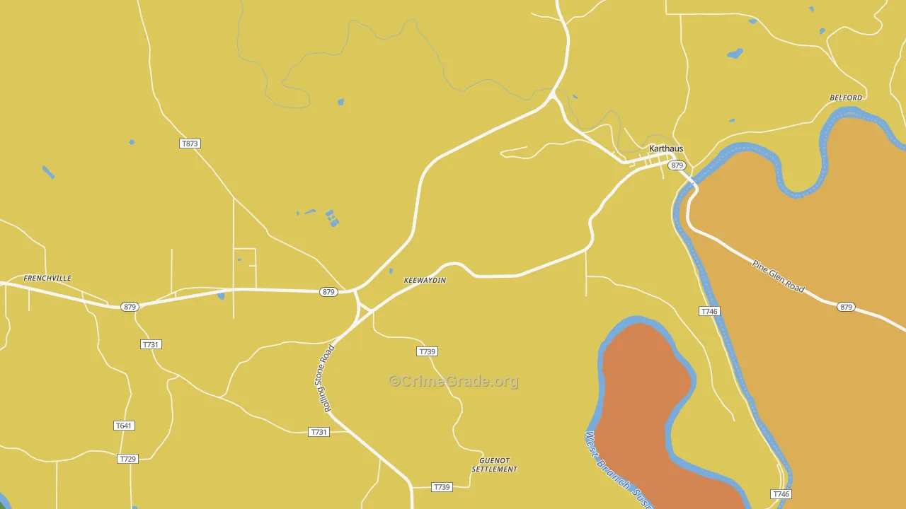 Keewaydin, PA Map of Burglary Rates