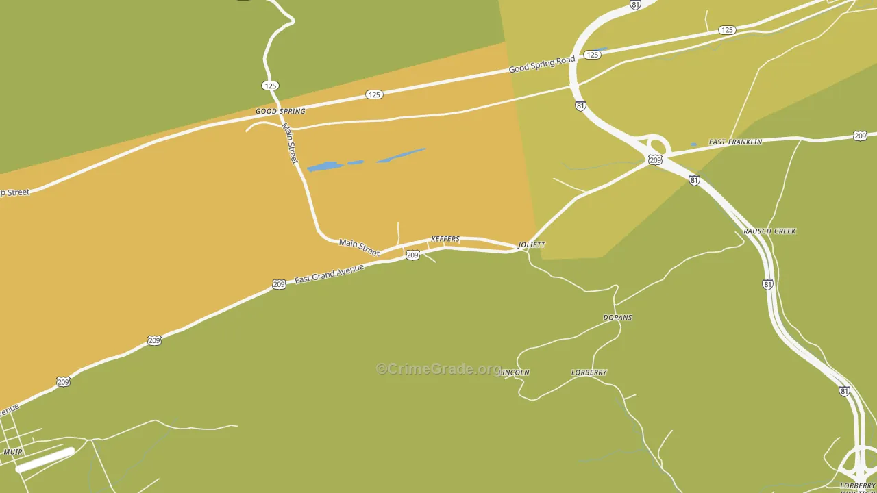 Keffer, PA Map of Burglary Rates