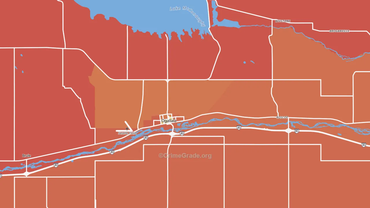 Keith County, NE Map of Burglary Rates
