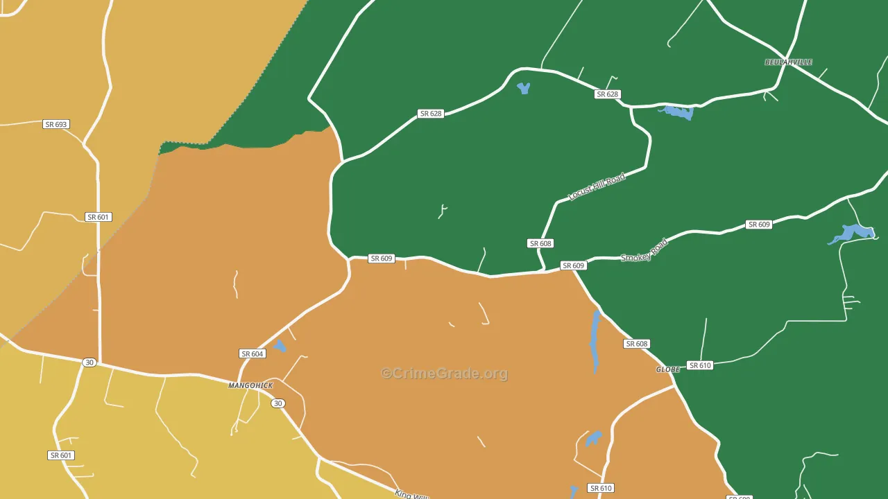 Keith, VA Map of Burglary Rates
