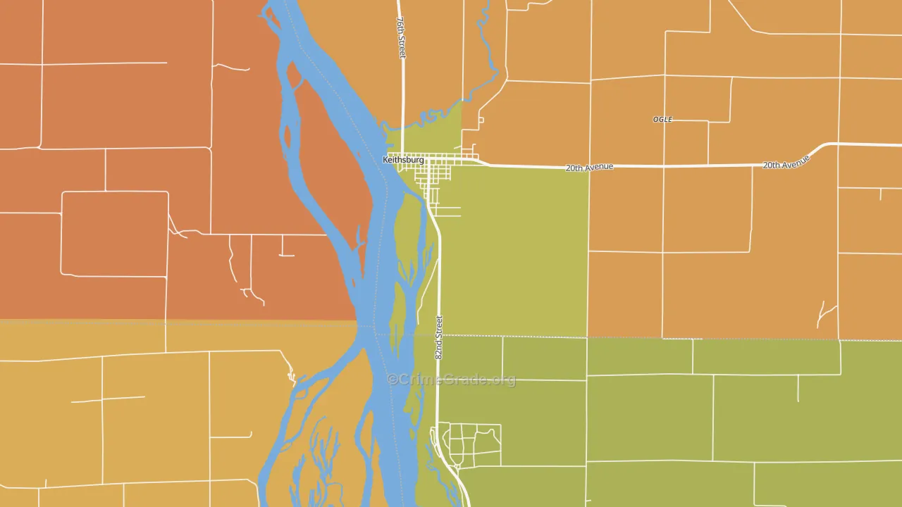 Keithsburg, IL Map of Burglary Rates