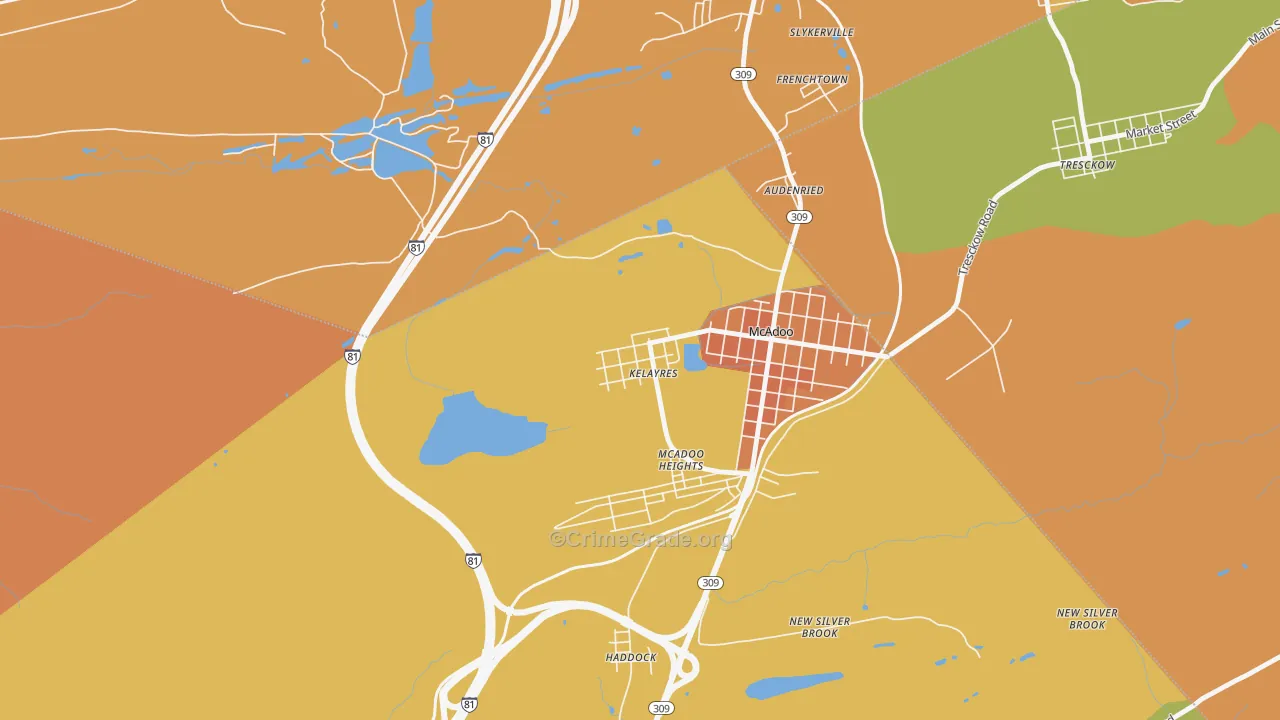 Kelayres, PA Map of Burglary Rates