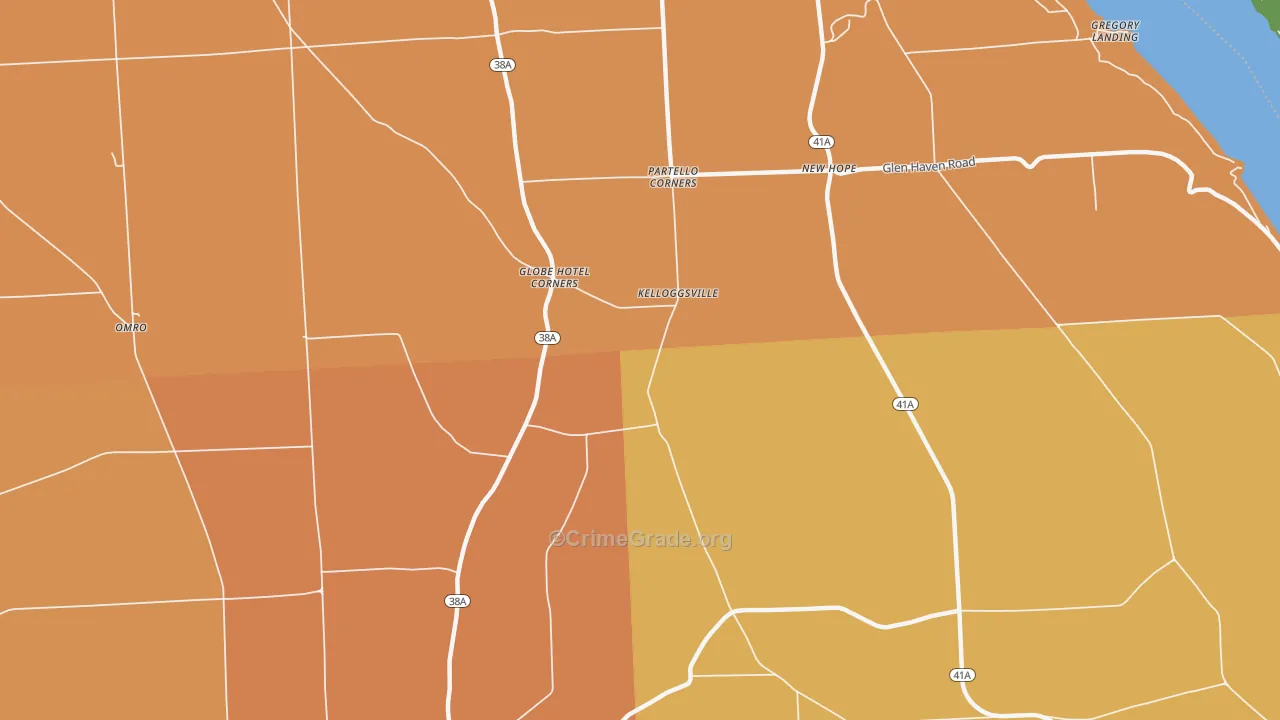 Kelloggsville, NY Map of Burglary Rates