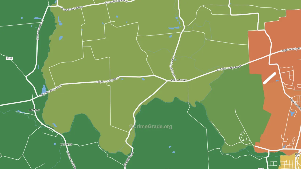 Kelly Point, PA Map of Burglary Rates