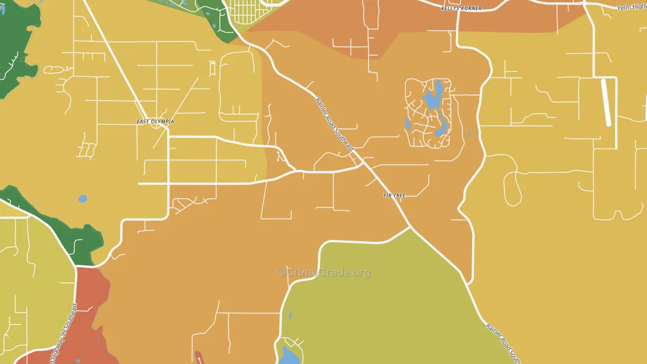 Kellys Korner, WA Map of Burglary Rates