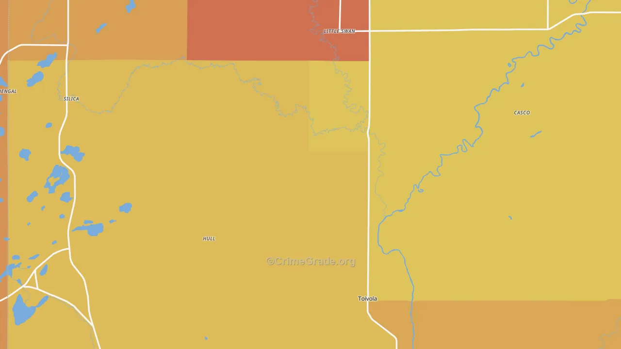 Kelsey, MN Map of Burglary Rates