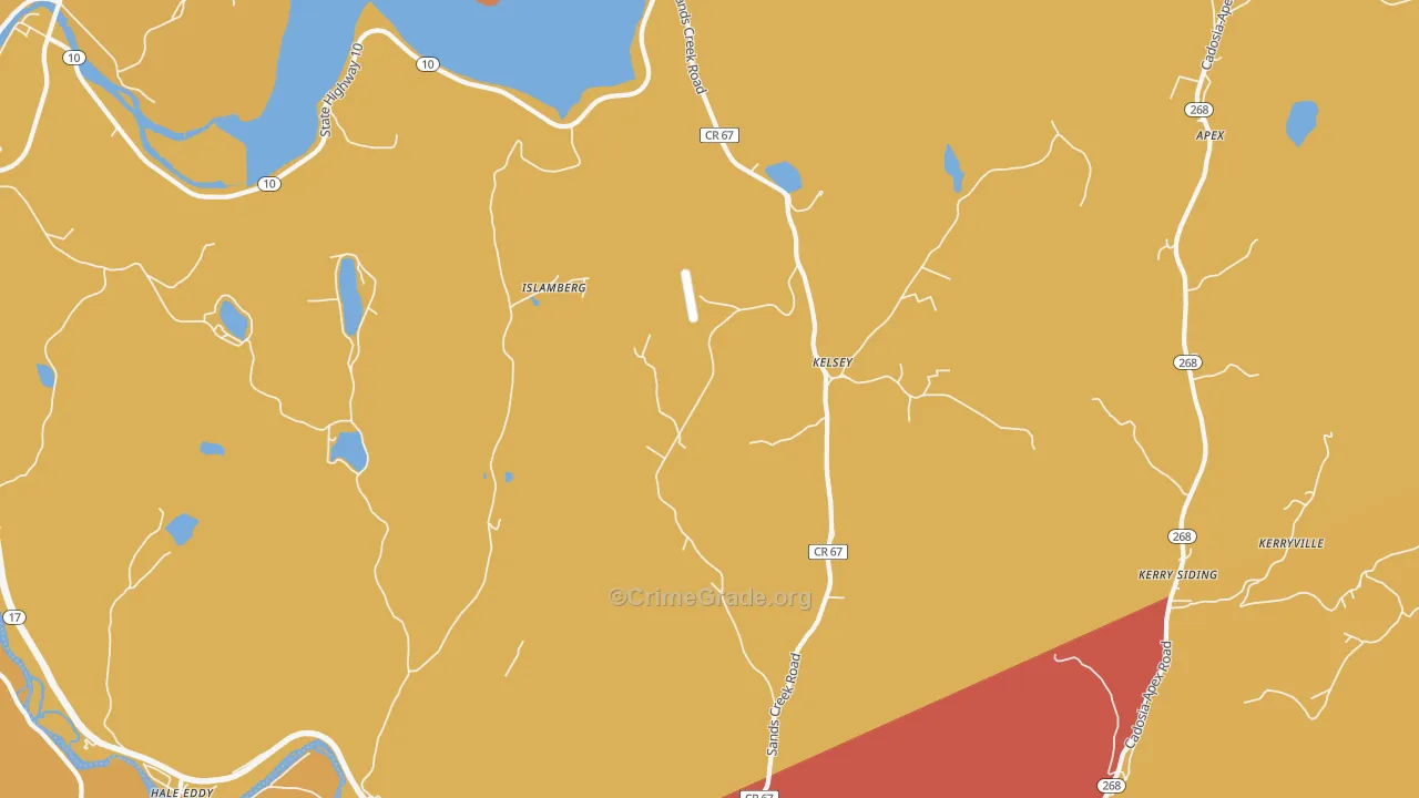 Kelsey, NY Map of Burglary Rates