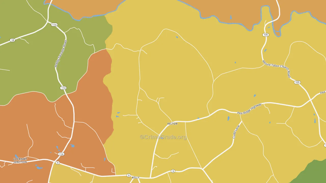 Kelton, SC Map of Burglary Rates