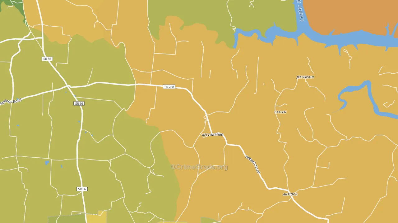 Keltonburg, TN Map of Burglary Rates