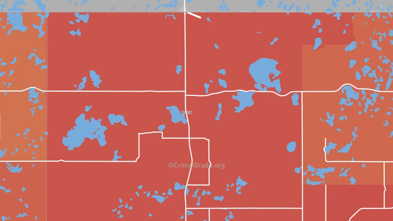 Kelvin, ND Map of Burglary Rates