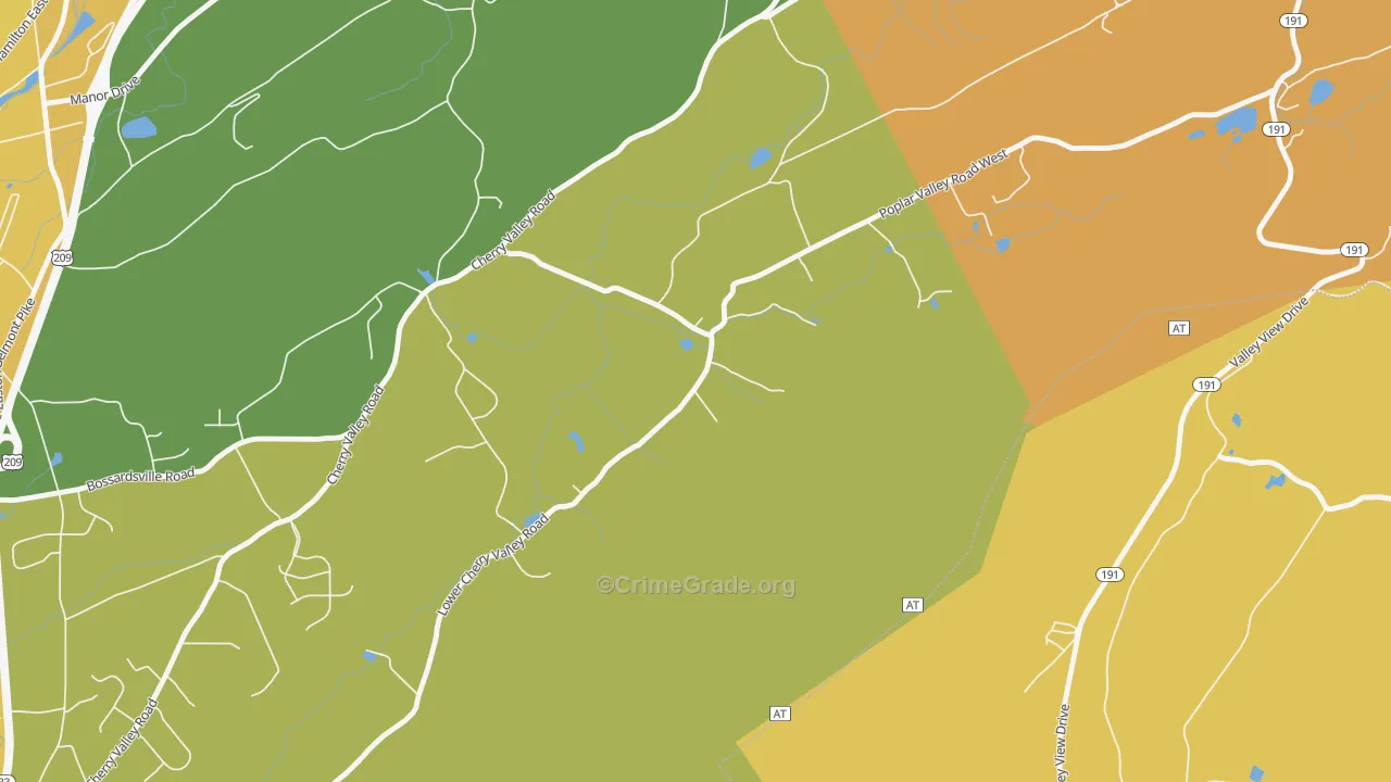 Kemmererville, PA Map of Burglary Rates