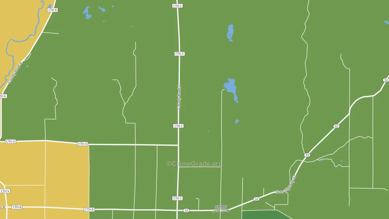 Kempster, WI Map of Burglary Rates