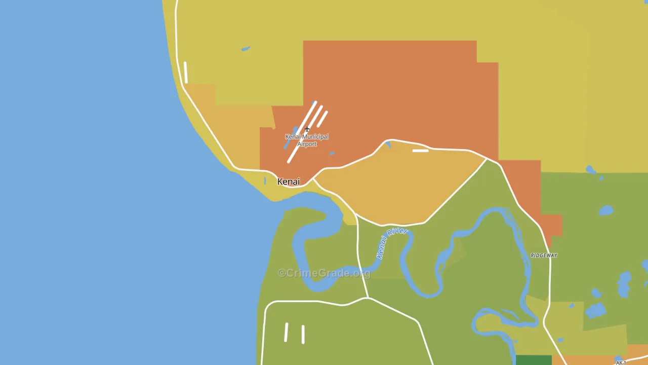 Kenai, AK Map of Burglary Rates