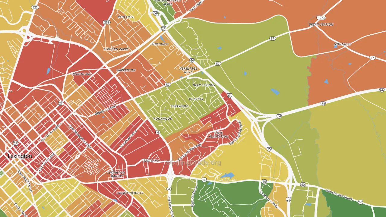 Kenawood-Rockwood, Lexington, KY Map of Burglary Rates