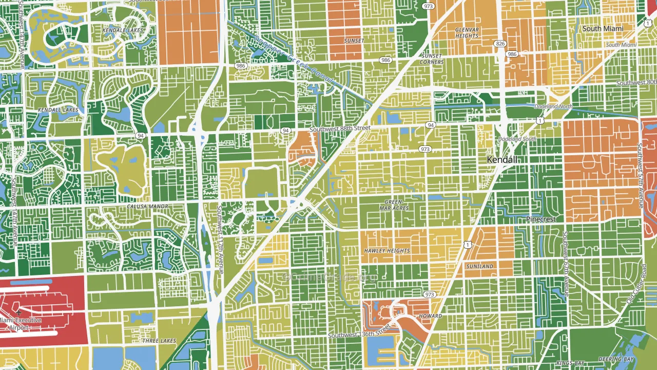 Kendall, FL Map of Burglary Rates