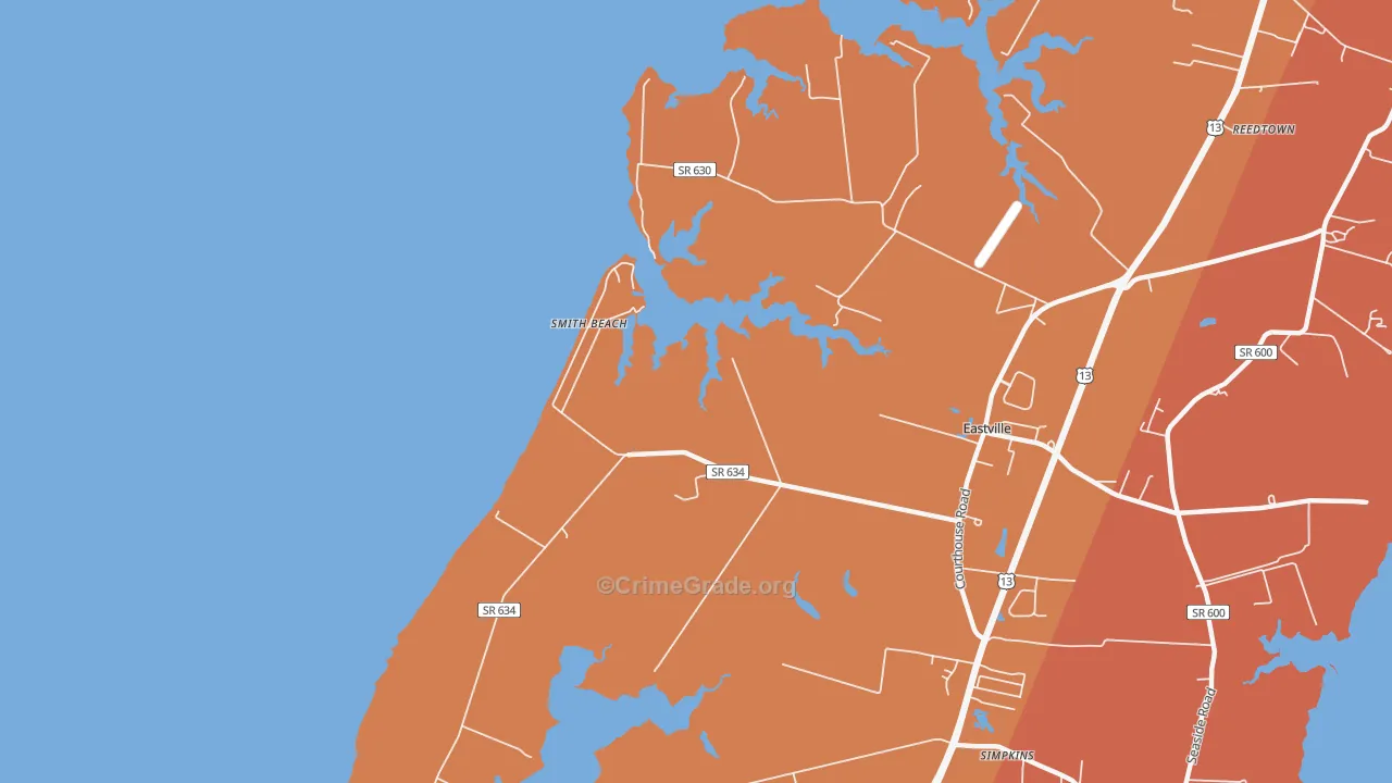 Kendall Grove, VA Map of Burglary Rates