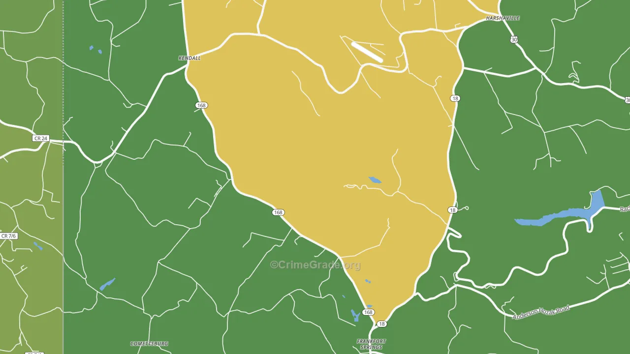 Kendall, PA Map of Burglary Rates