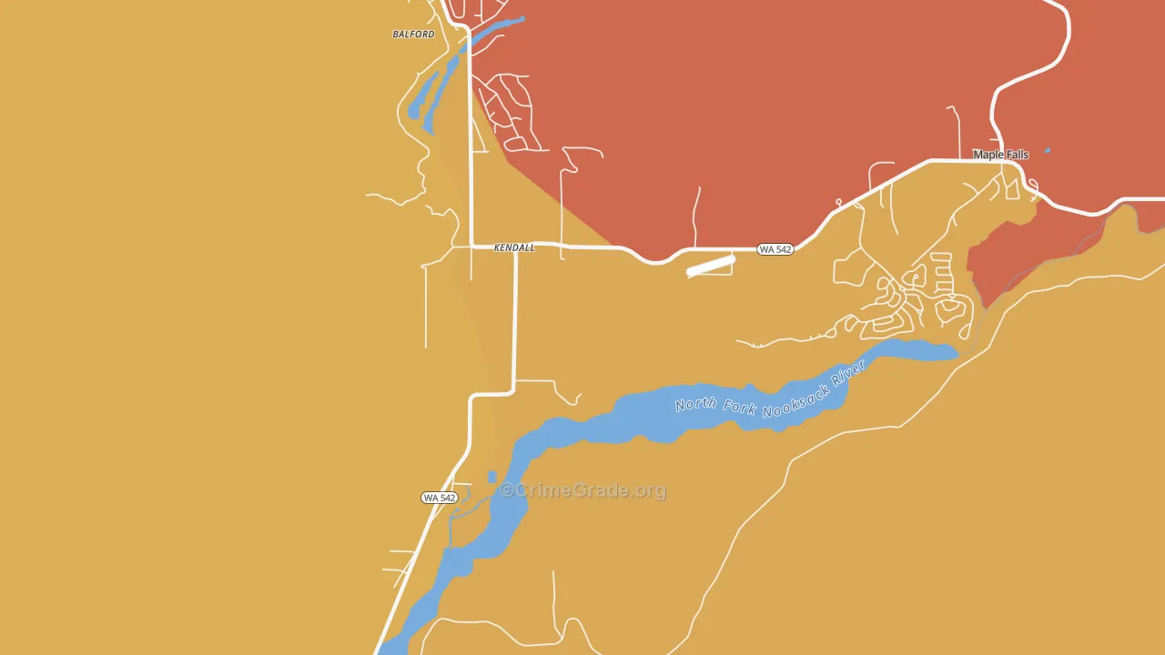 Kendall, WA Map of Burglary Rates