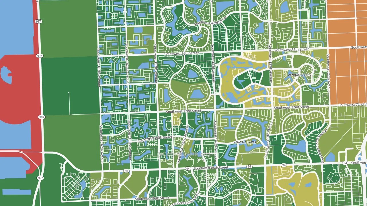 Kendall West, FL Map of Burglary Rates