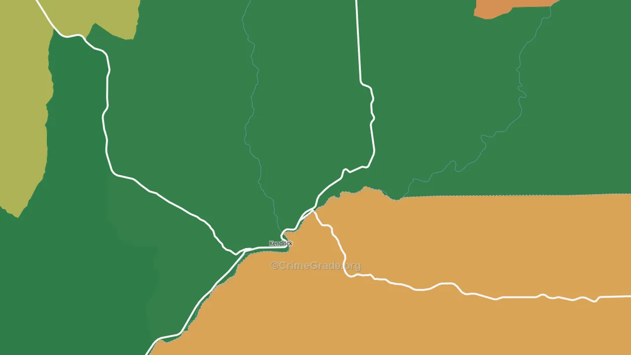 Kendrick, ID Map of Burglary Rates